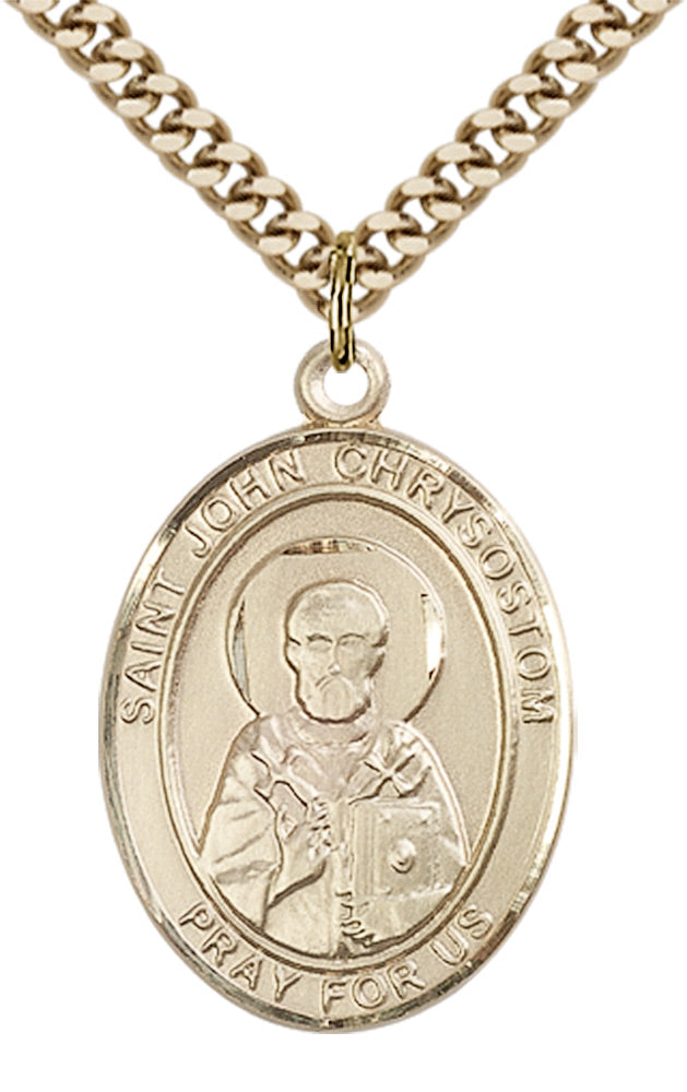 Saint John Chrysostom Pendant - 24" Chain Necklace