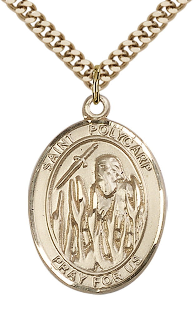 Saint Polycarp of Smyrna Pendant - 24" Chain Necklace