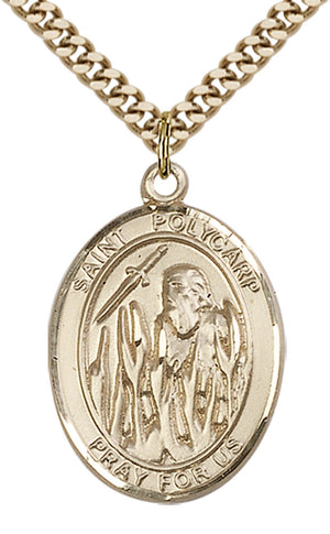 Saint Polycarp of Smyrna Pendant - 24" Chain Necklace