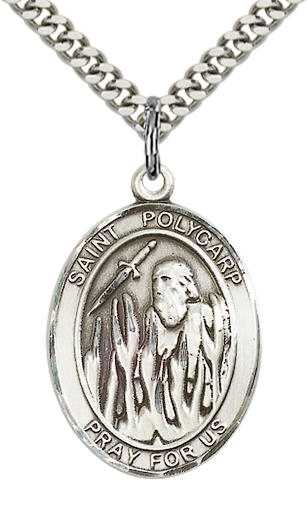Saint Polycarp of Smyrna Pendant - 24" Chain Necklace