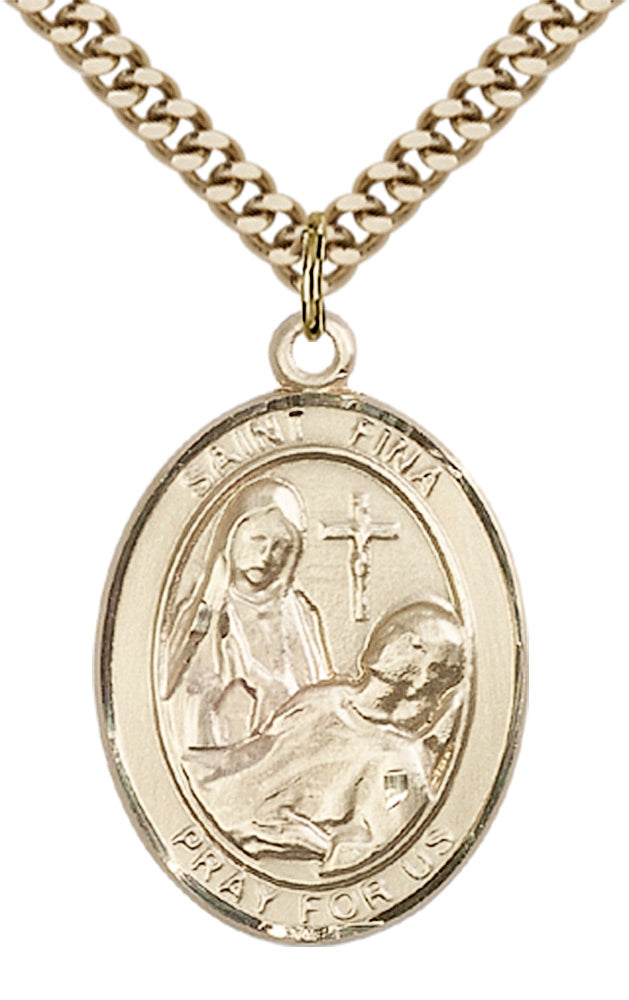 Saint Fina Pendant - 24" Chain Necklace