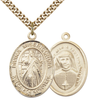 Divina Misericordia Pendant - 24" Chain Necklace