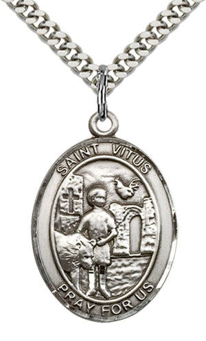 Saint Vitus Pendant - 24" Chain Necklace
