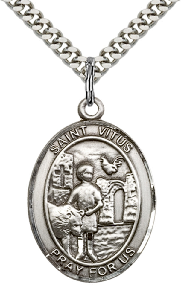 Saint Vitus Pendant - 24" Chain Necklace