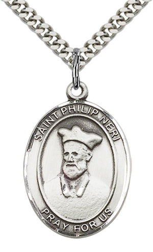 Saint Philip Neri Pendant - 24" Chain Necklace