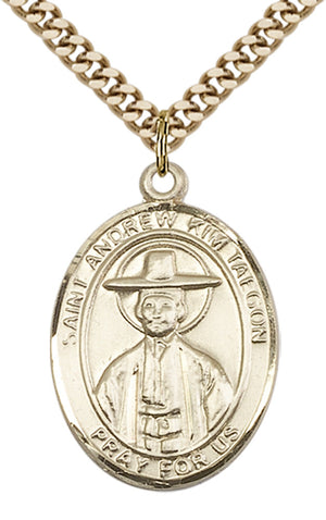 Saint Andrew Kim Taegon Pendant - 24" Chain Necklace