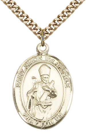 Saint Simon Pendant - 24" Chain Necklace
