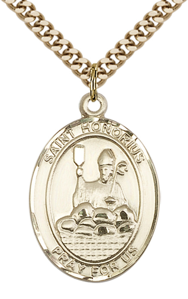 Saint Honorius Pendant - 24" Chain Necklace