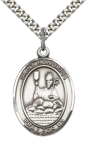 Saint Honorius Pendant - 24" Chain Necklace