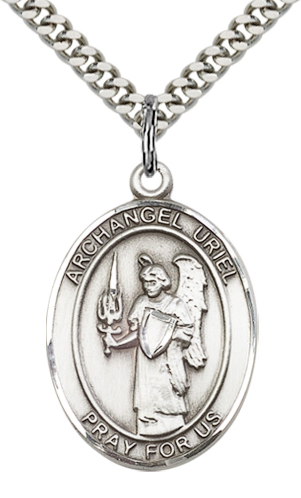 Saint Uriel the Archangel Pendant - 24" Chain Necklace