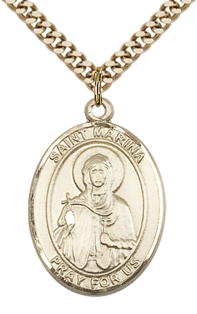 Saint Marina Pendant - 24" Chain Necklace