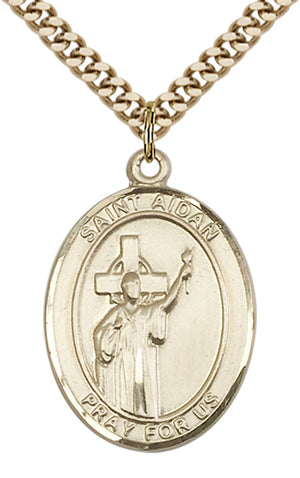Saint Aidan of Lindesfarne Pendant - 24" Chain Necklace