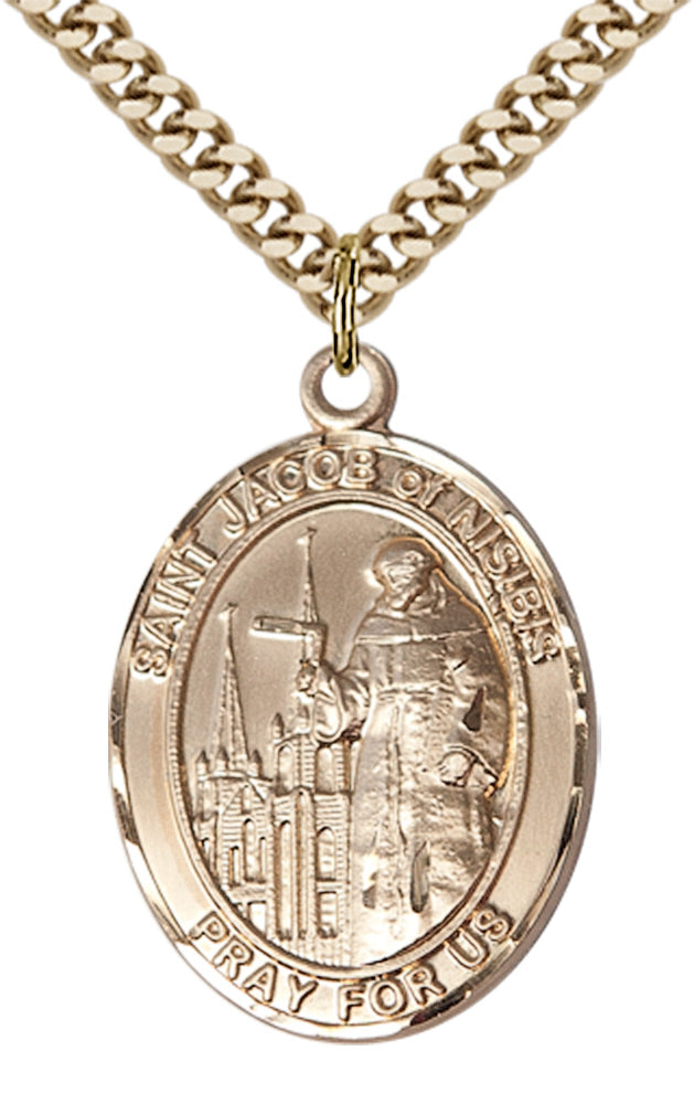 Saint Jacob of Nisibis Pendant - 24" Chain Necklace