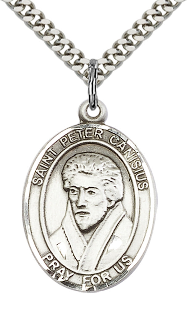 Saint Peter Canisius Pendant - 24" Chain Necklace