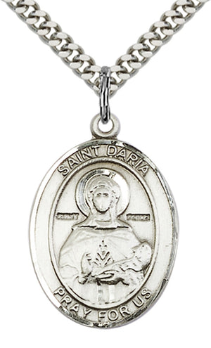 Saint Daria Pendant - 24" Chain Necklace