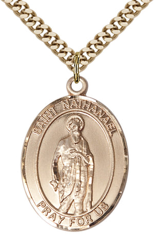 Saint Nathanael Pendant - 24" Chain Necklace
