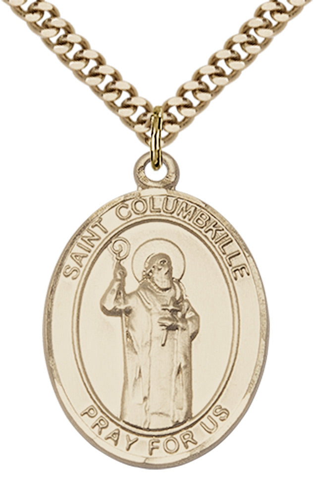 Saint Columbkille Pendant - 24" Chain Necklace