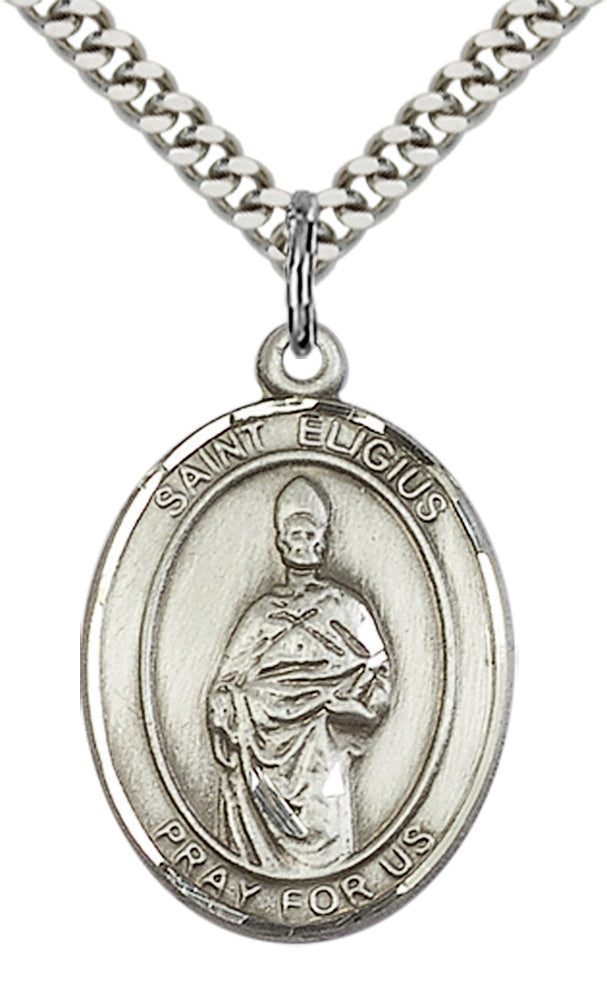 Saint Eligius Pendant - 24" Chain Necklace