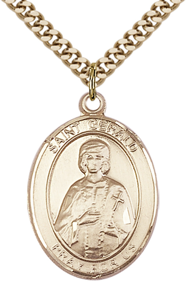 Saint Gerald Pendant - 24" Chain Necklace