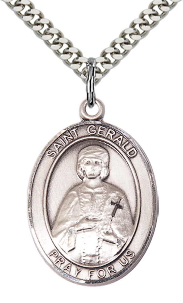 Saint Gerald Pendant - 24" Chain Necklace