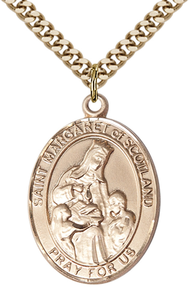 Saint Margaret of Scotland Pendant - 24" Chain Necklace