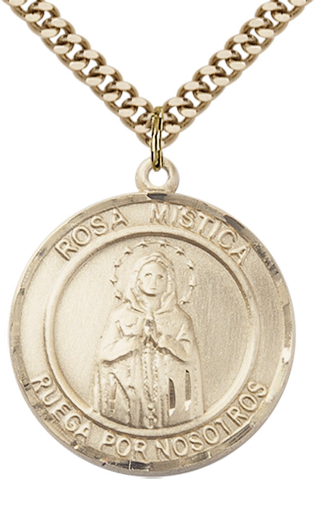 Our Lady Rosa Mystica Pendant - 24" Chain Necklace