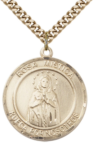 Our Lady Rosa Mystica Pendant - 24" Chain Necklace