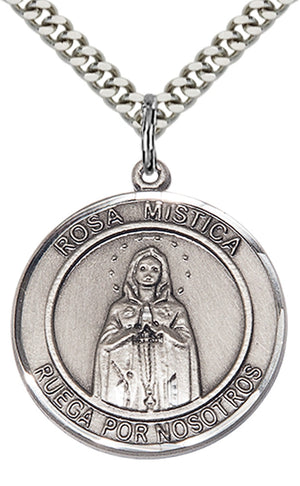 Our Lady Rosa Mystica Pendant - 24" Chain Necklace