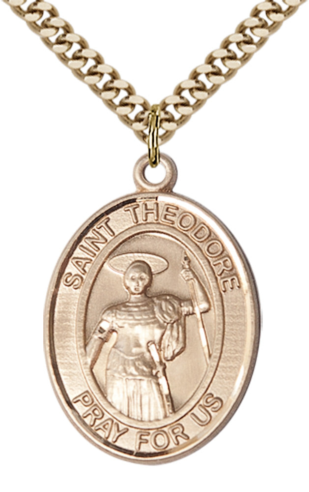 Saint Theodore Stratelates Pendant - 24" Chain Necklace