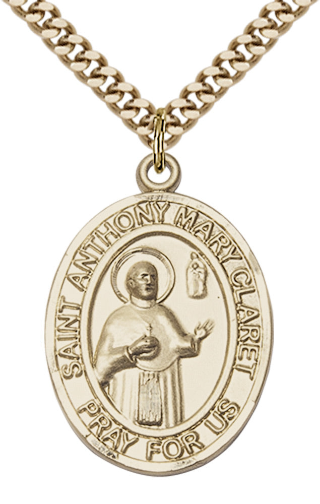 Saint Anthony Mary Claret Pendant - 24" Chain Necklace