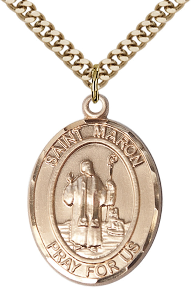 Saint Maron Pendant - 24" Chain Necklace