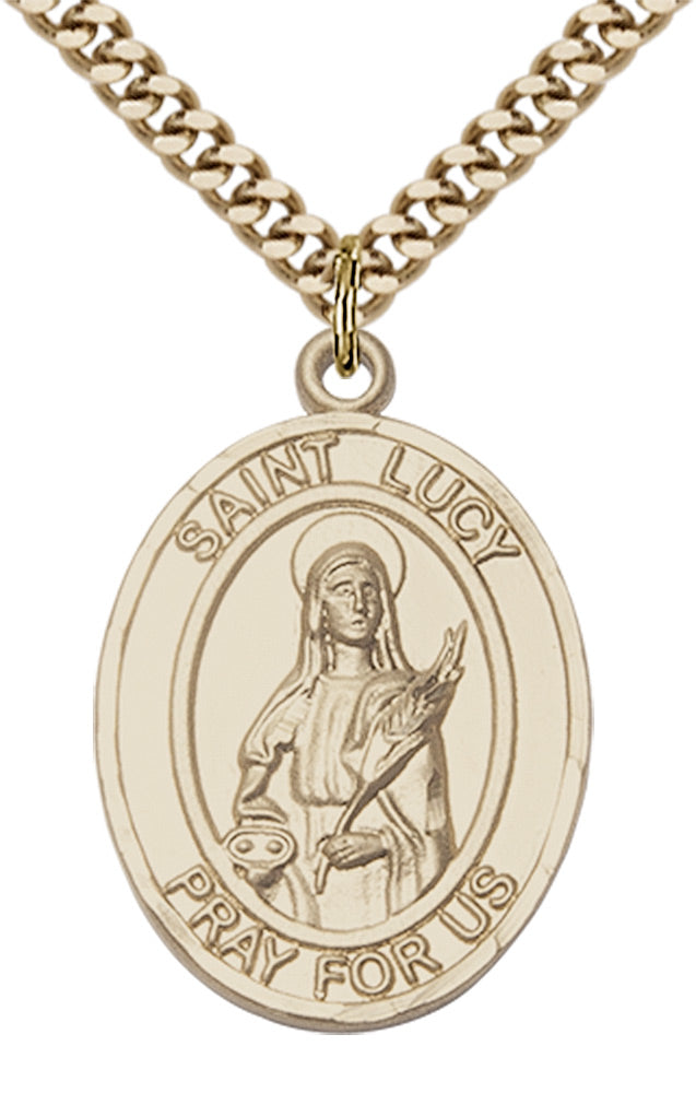 Saint Lucy Pendant - 24" Chain Necklace