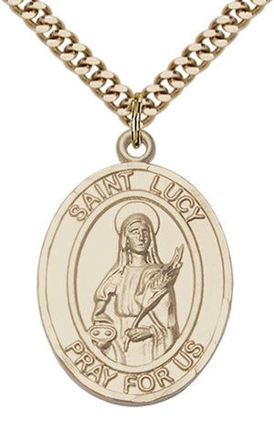 Saint Lucy Pendant - 24" Chain Necklace