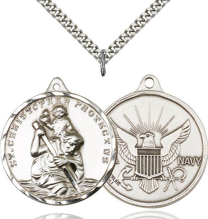 Saint Christopher Navy Pendant