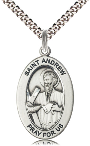 Saint Andrew the Apostle Pendant - 24" Chain Necklace