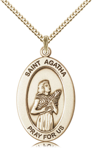 Saint Agatha Pendant - 18" Chain Necklace