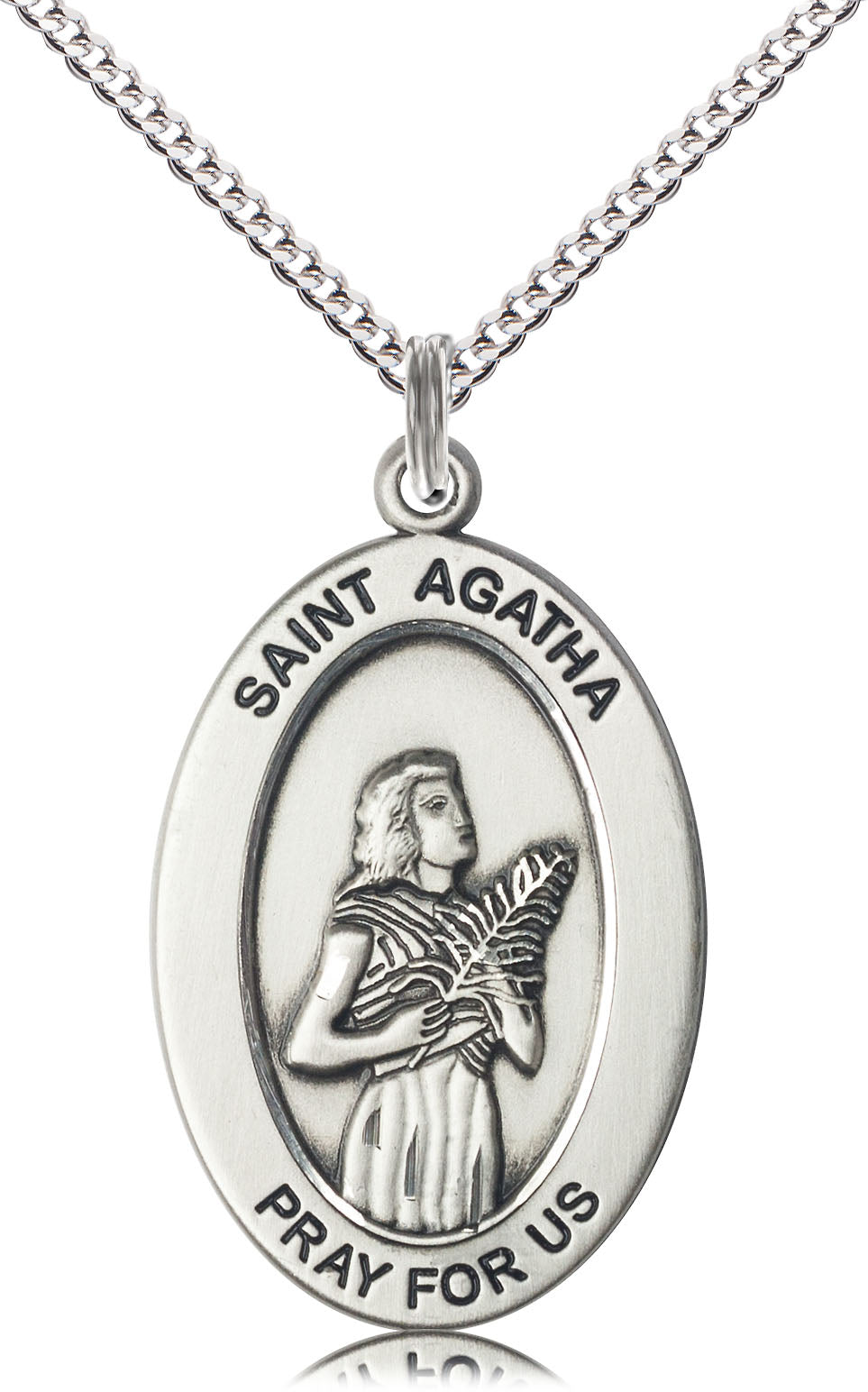 Saint Agatha Pendant - 18" Chain Necklace