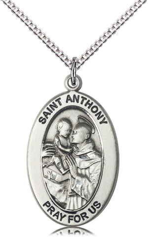 Saint Anthony of Padua Pendant - 18" Chain Necklace