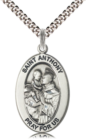 Saint Anthony of Padua Pendant - 24" Chain Necklace