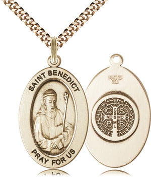 Saint Benedict Pendant - 24" Chain Necklace