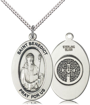Saint Benedict Pendant - 18" Chain Necklace