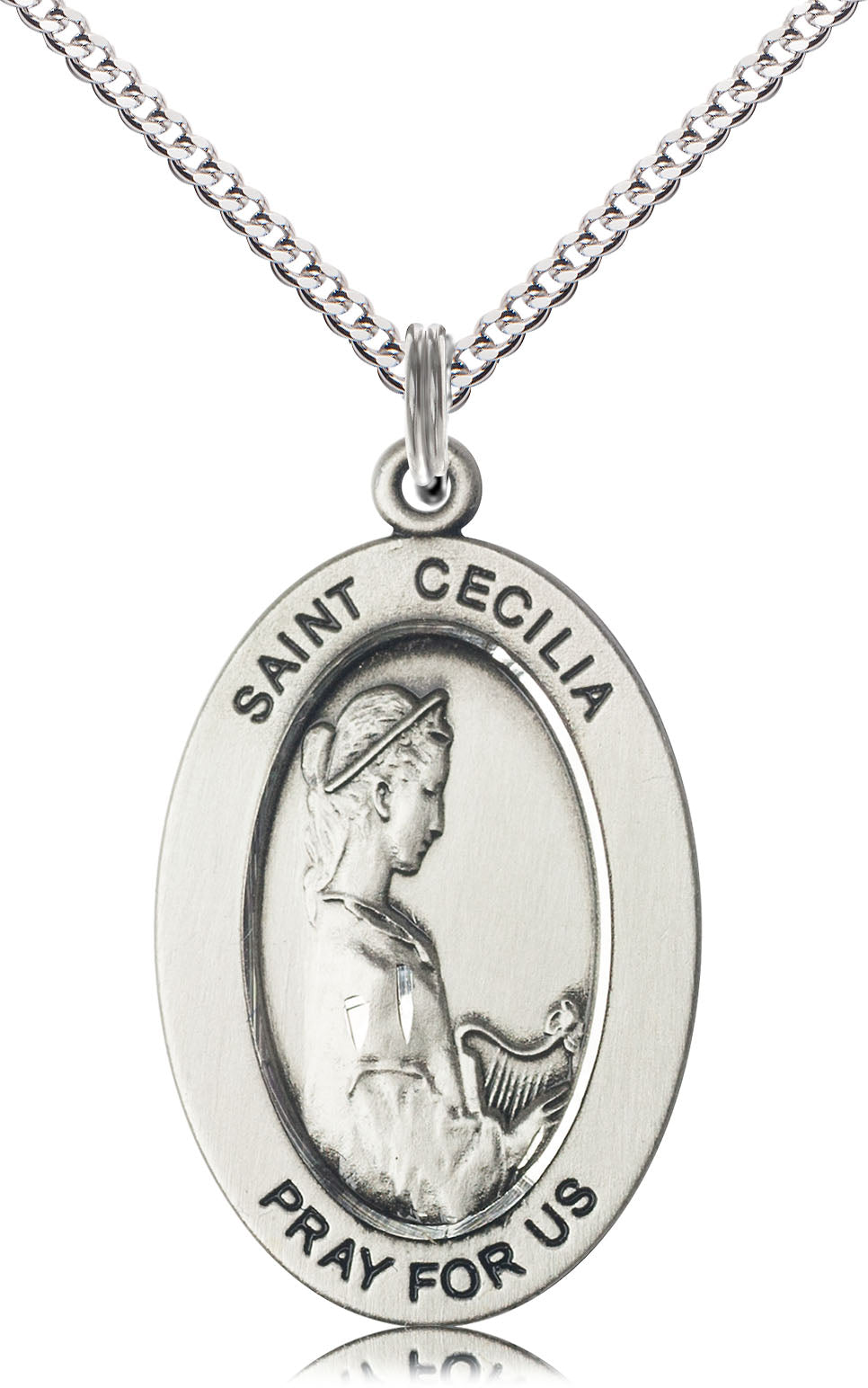 Saint Cecilia Pendant - 18" Chain Necklace