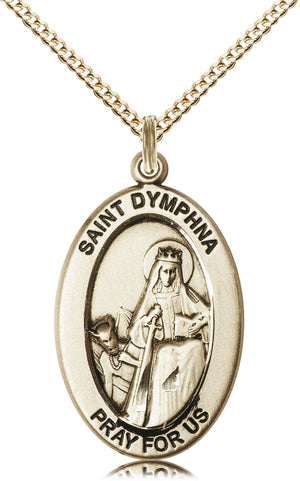 Saint Dymphna Pendant - 18" Chain Necklace