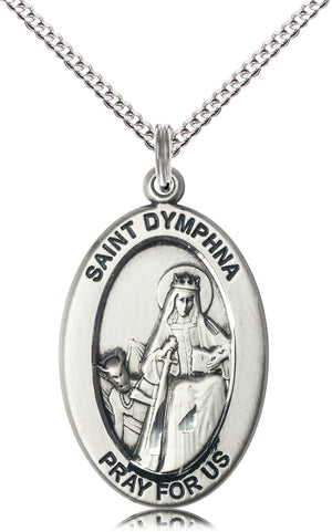 Saint Dymphna Pendant - 18" Chain Necklace