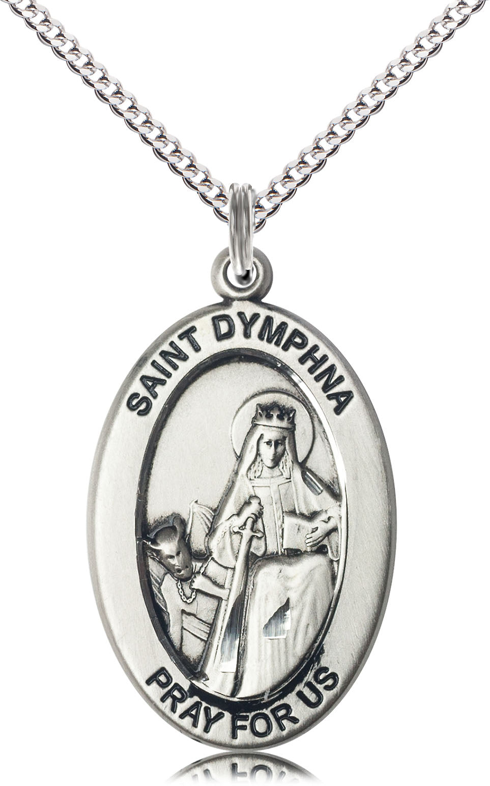Saint Dymphna Pendant - 18" Chain Necklace