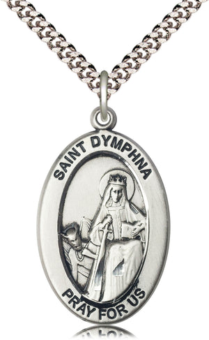 Saint Dymphna Pendant - 24" Chain Necklace