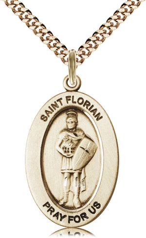 Saint Florian Pendant - 24" Chain Necklace