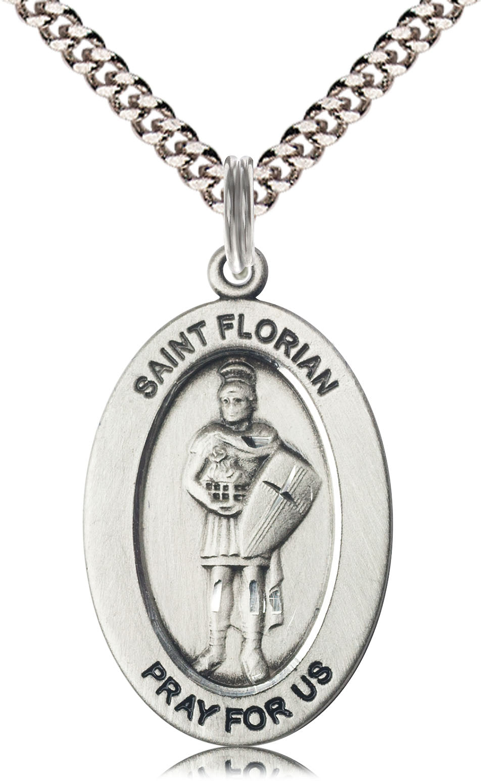 Saint Florian Pendant - 24" Chain Necklace