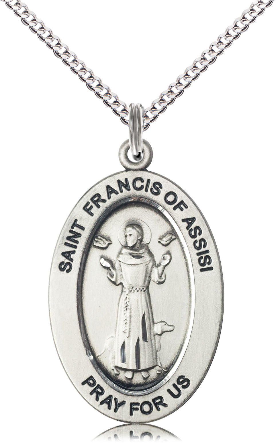 Saint Francis of Assisi Pendant - 18" Chain Necklace