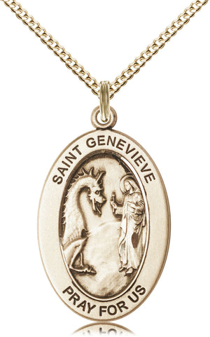 Saint Genevieve Pendant - 18" Chain Necklace